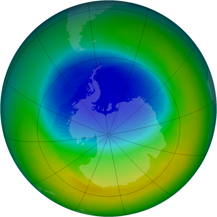 Antarctic ozone map for November 1994